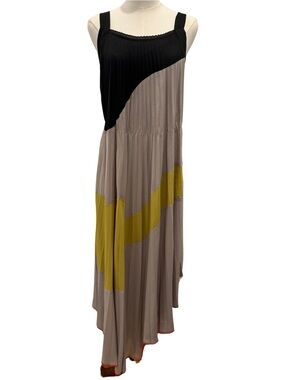 BCBGMaxAzria Colorblock Pleated Maxi Dress sz XS